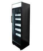 Drankenkoelkast 1 glasdeur zwart met lichtbak SVE-450 BLC