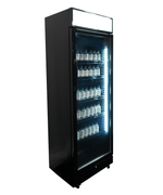Drankenkoelkast 1 glasdeur zwart met lichtbak SVE-450 BLC