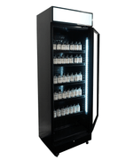 Drankenkoelkast 1 glasdeur zwart met lichtbak SVE-450 BLC