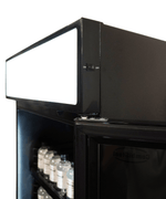 Drankenkoelkast 1 glasdeur zwart met lichtbak SVE-450 BLC