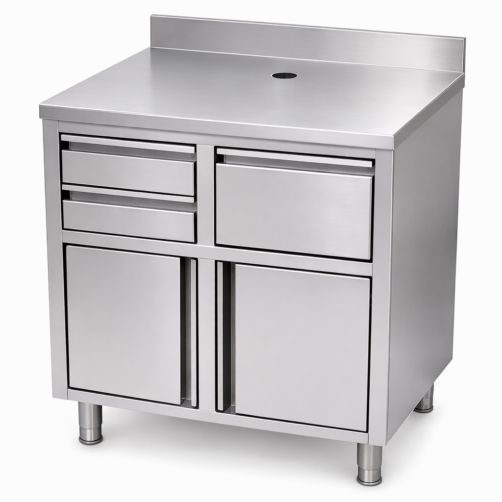 RVS koffie werktafel 1000x600x1150