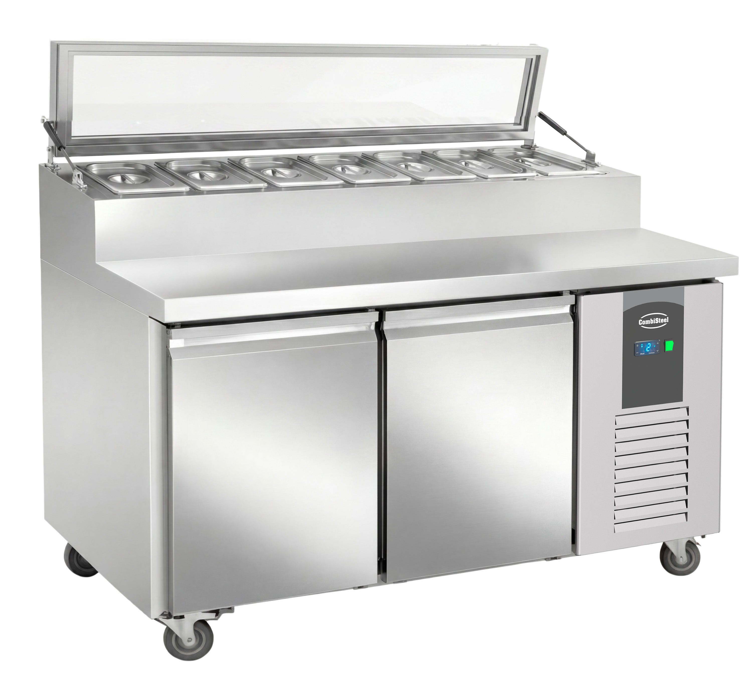Saladette 2 deuren 7x1/3 GN pan glazen deksel