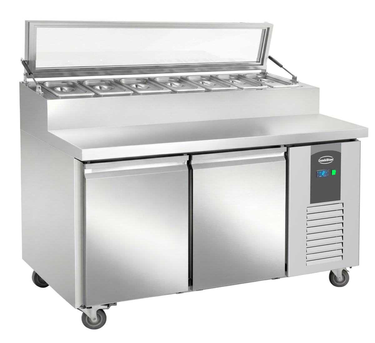 Saladette 2 deuren 7x1/3 GN pan glazen deksel