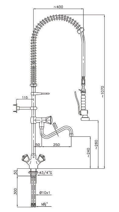RINSE SHOWER 1-HOLE