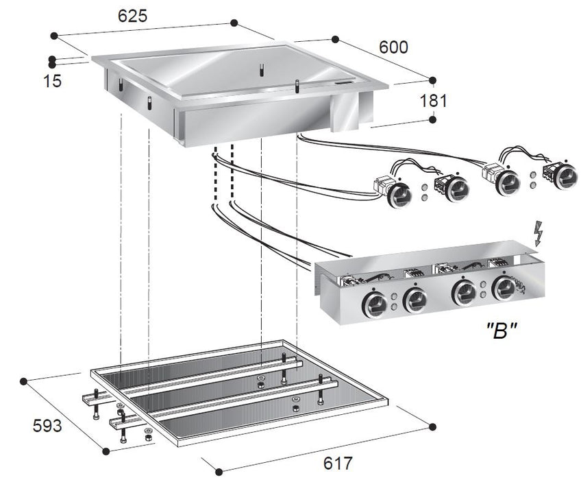 ELECTRIC BAKING PLATE CHROME 400V