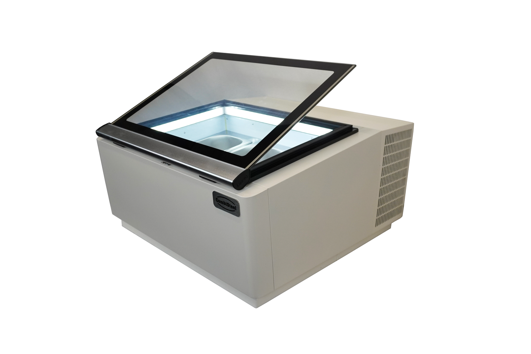 TAFELMODEL SCHEPIJSVITRINE WIT  OPENT AAN DE BEDIENINGSZIJDE