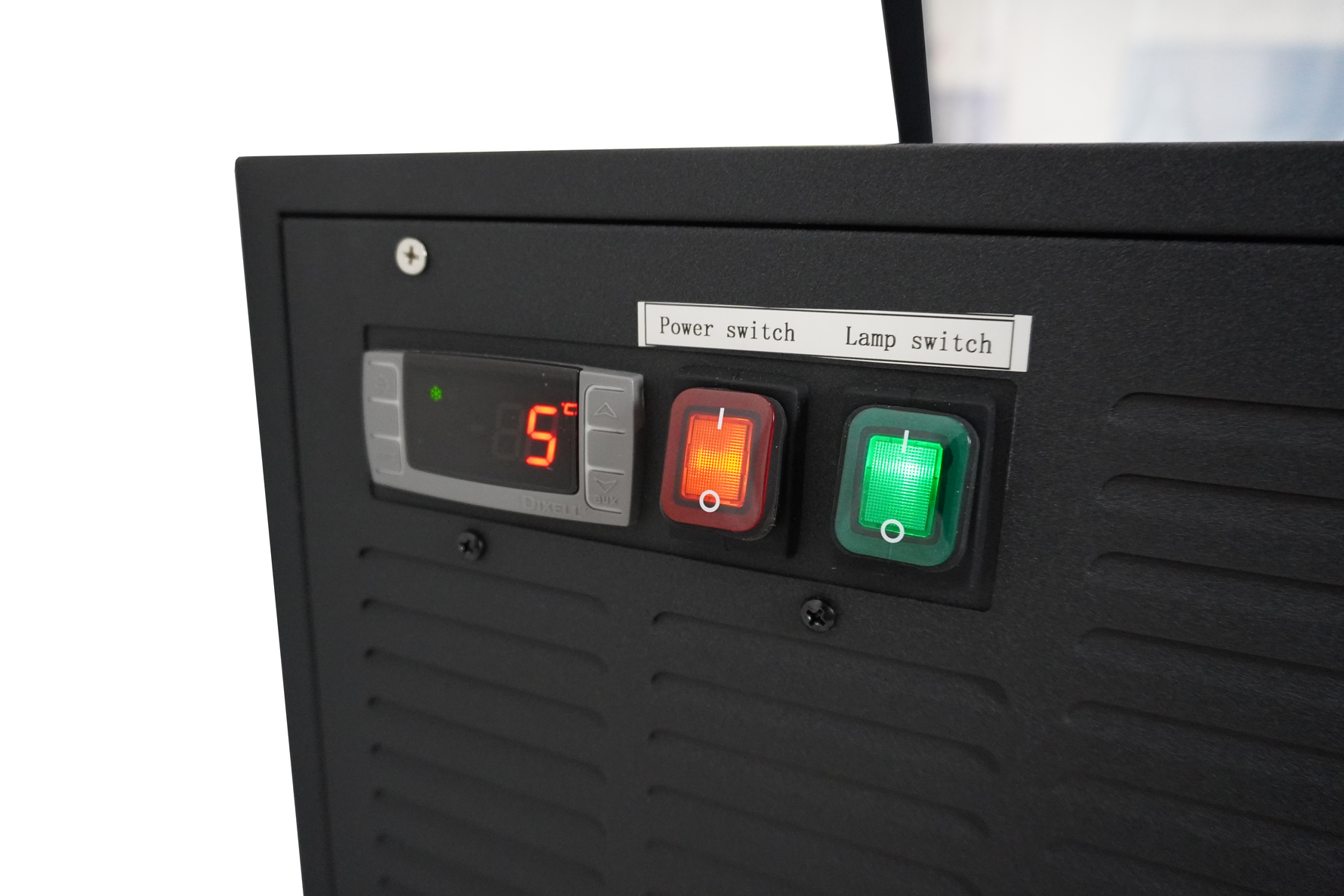 TAFELMODEL SCHEPIJSVITRINE ZWART  OPENT AAN DE BEDIENINGSZIJDE