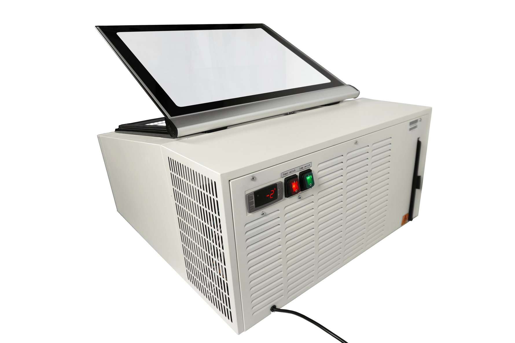 TAFELMODEL SCHEPIJSVITRINE WIT  OPENT AAN DE KLANTZIJDE