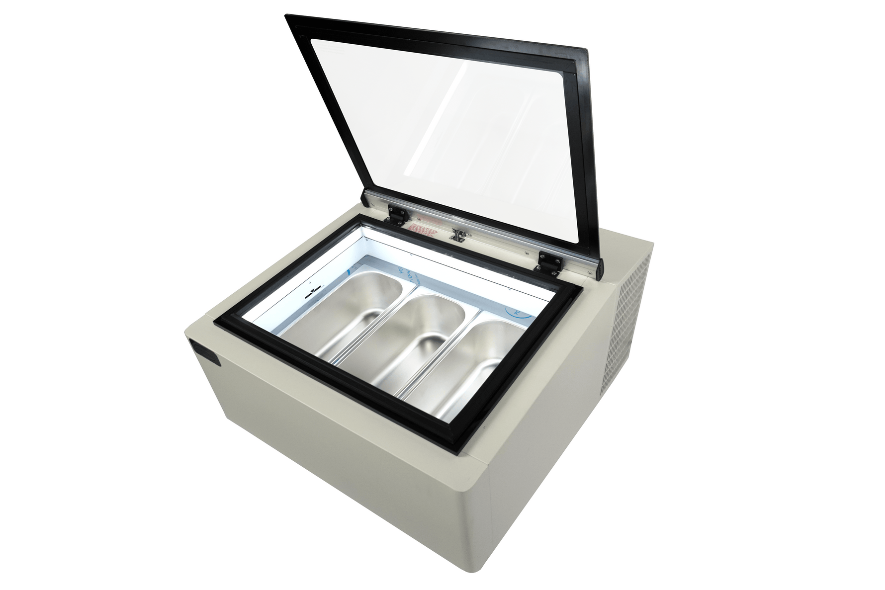 TAFELMODEL SCHEPIJSVITRINE WIT  OPENT AAN DE KLANTZIJDE