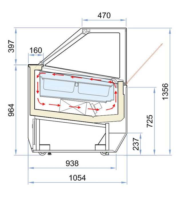 ICE CREAM DISPLAY CASE MILLENIUM 20 *TRANSPORT ON REQUEST*