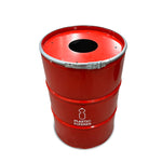 The BinBin olievat afvalbak Plastic met inwerpopening 200 liter rood