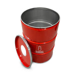 The BinBin olievat afvalbak Plastic met inwerpopening 200 liter rood