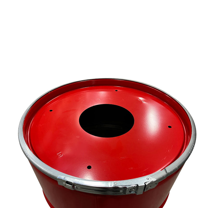 The BinBin olievat afvalbak Plastic met inwerpopening 200 liter rood