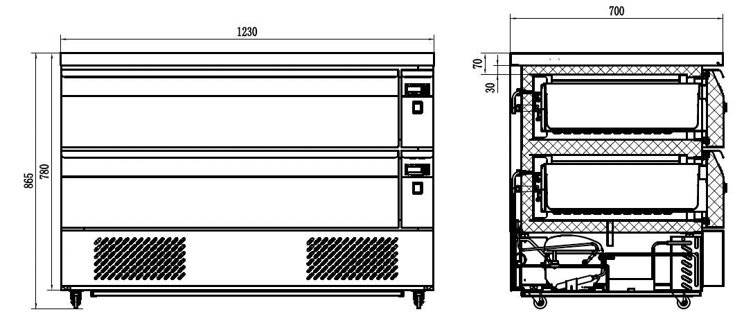 KOEL/VRIESWERKBANK 2 LADEN 6X 1/1GN