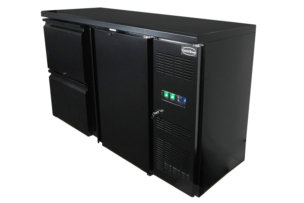 BAR COOLER BLACK 1 DOOR 2 DRAWERS