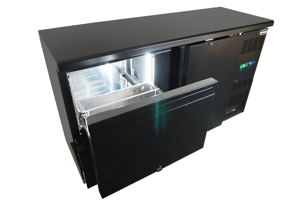 BAR COOLER BLACK 1 DOOR 2 DRAWERS