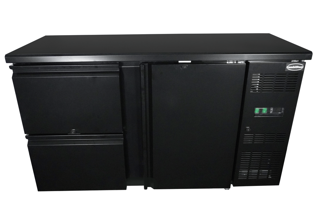 BAR COOLER BLACK 1 DOOR 2 DRAWERS
