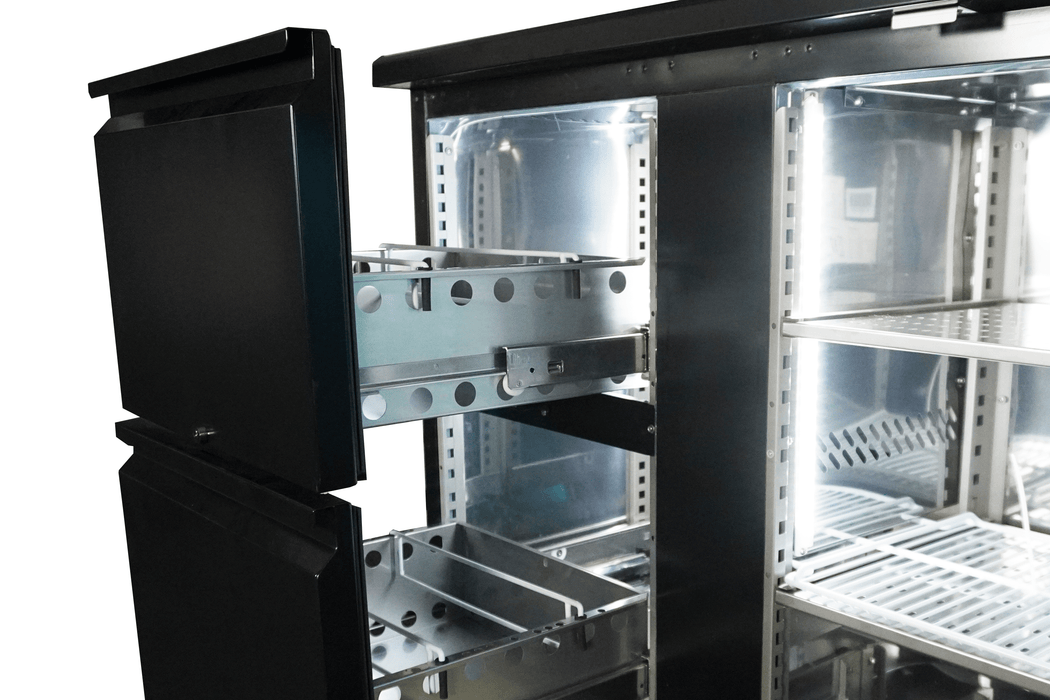 BAR COOLER BLACK 1 DOOR 2 DRAWERS