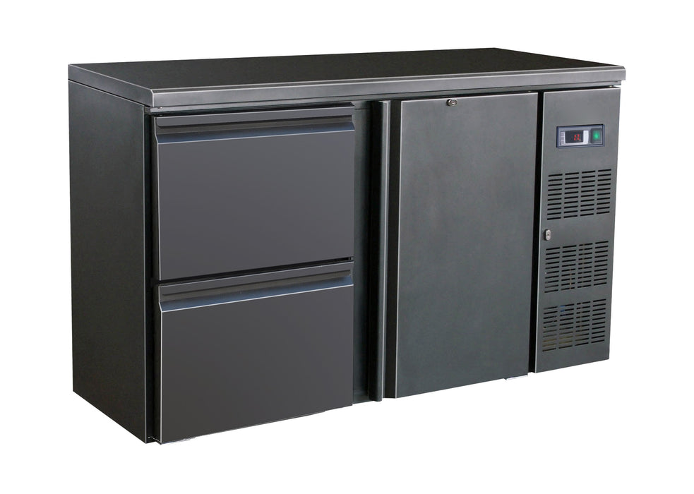 BAR COOLER BLACK 1 DOOR 2 DRAWERS