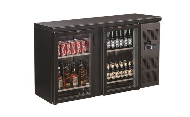 BAR COOLER BLACK 2 GLASS DOORS