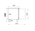 KOELWERKBANK 650 HOOG 2 DEUREN