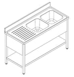 600 SPOELTAFEL BODEMSCHAP DEMONTABEL 2 RECHTS 2000