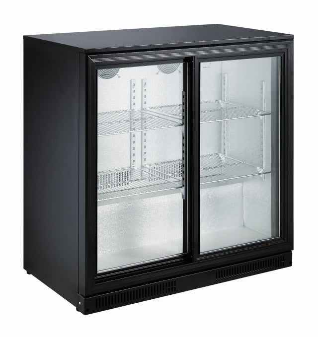 BAR COOLER BLACK 2 SLIDING DOORS