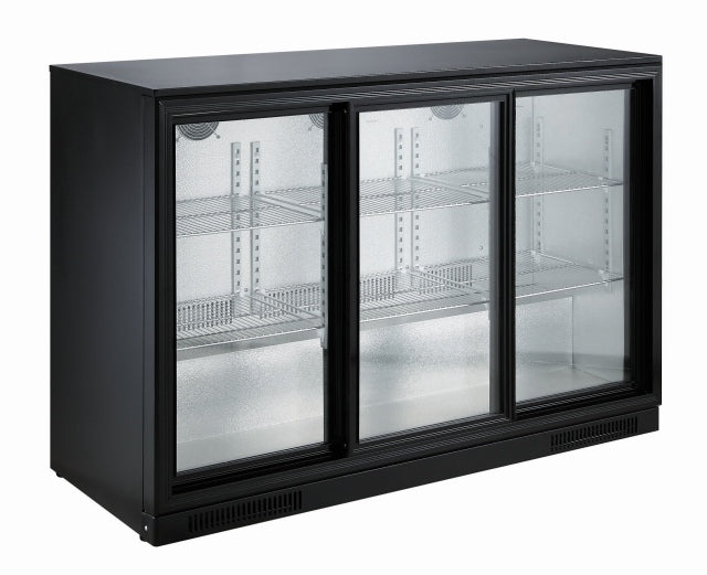 BAR COOLER BLACK 3 SLIDING DOORS