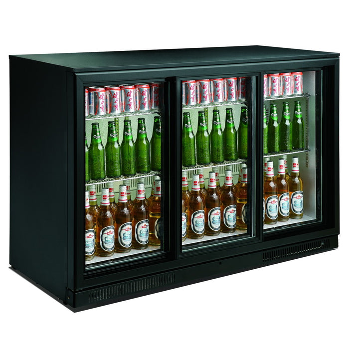 BAR COOLER BLACK 3 SLIDING DOORS