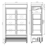 KOELKAST SCHUIF GLASDEUREN BEZ-750 SL