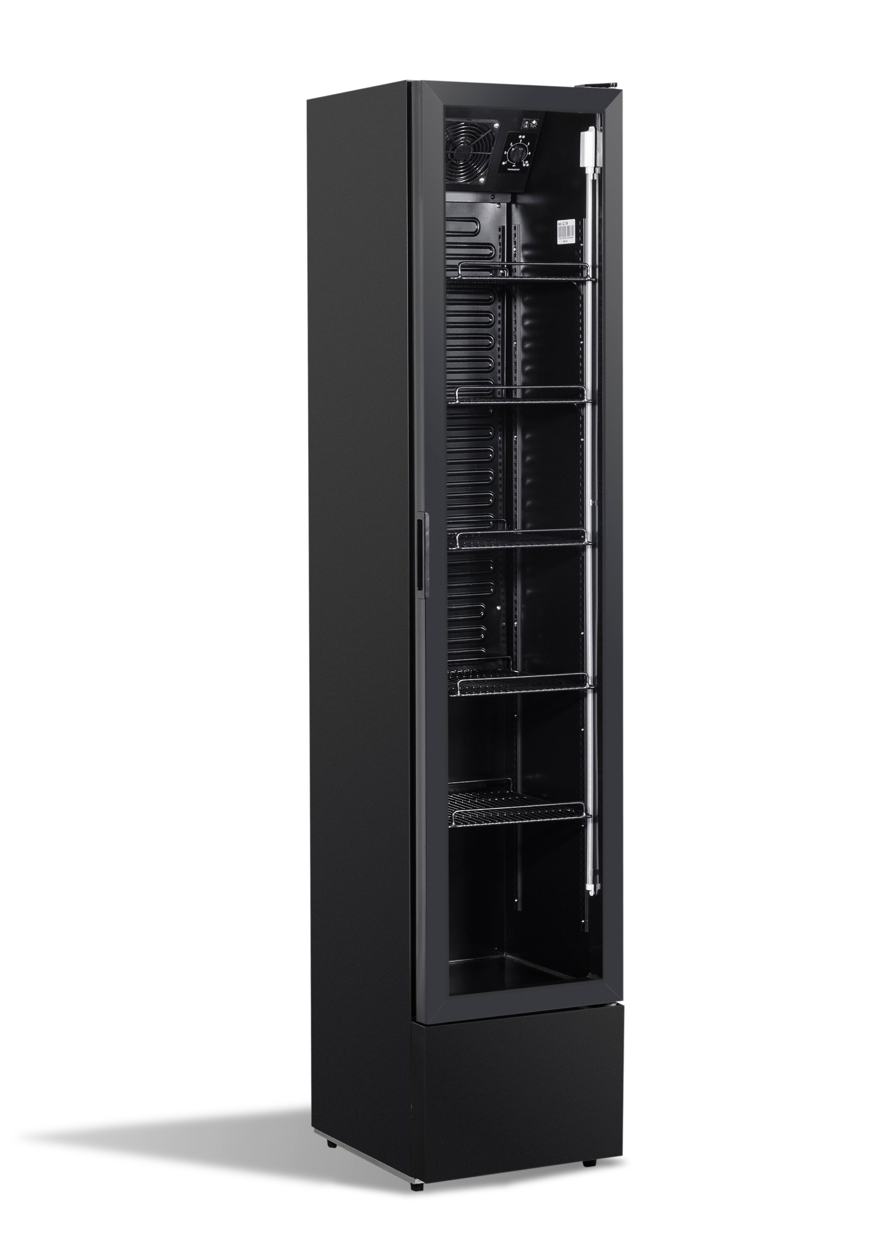 Koelkast 1 glasdeur zwart NAP-150