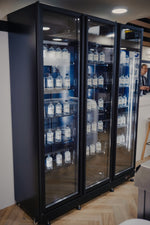 KOELKAST 3 GLASDEUREN ZWART NAP-1200  *TRANSPORT OP AANVRAAG*