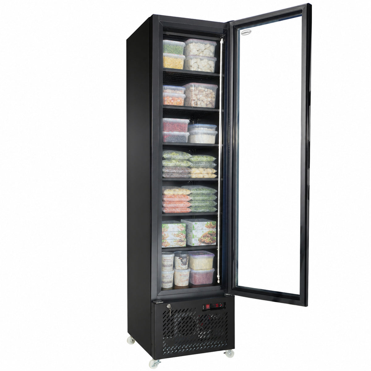 Vrieskast 1 glasdeur zwart NAP-250F