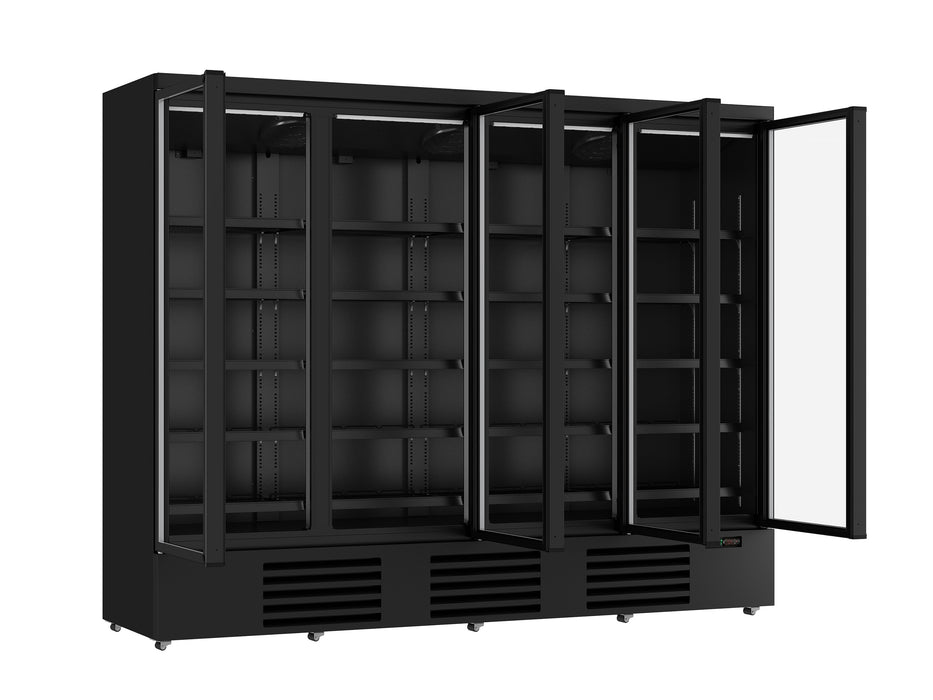 REFRIGERATOR 4 GLASS DOORS BLACK JDE-2025R BL *TRANSPORT ON REQUEST*