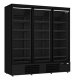 VRIESKAST 3 GLASDEUREN ZWART JDE-1530F BL