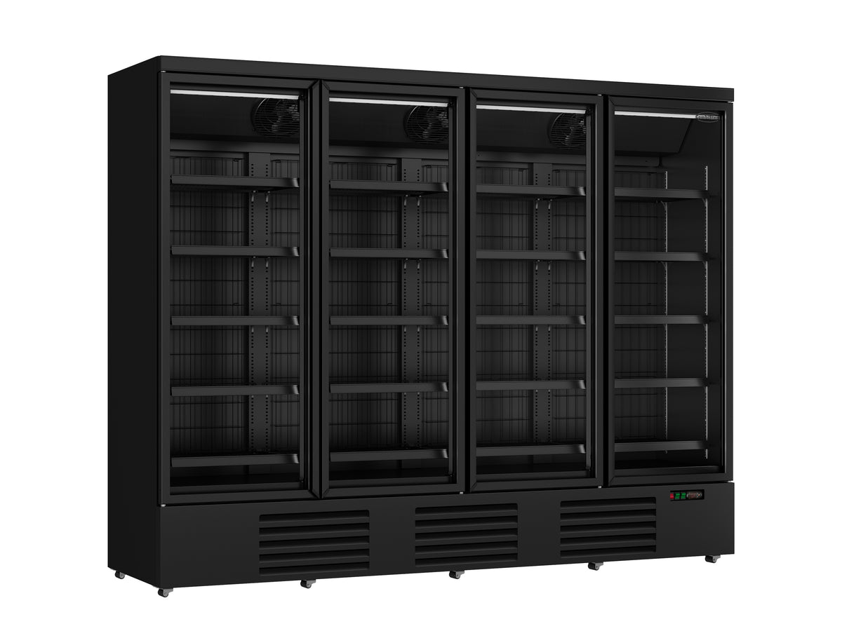 Vrieskast 4 glasdeuren zwart JDE-2025F BL