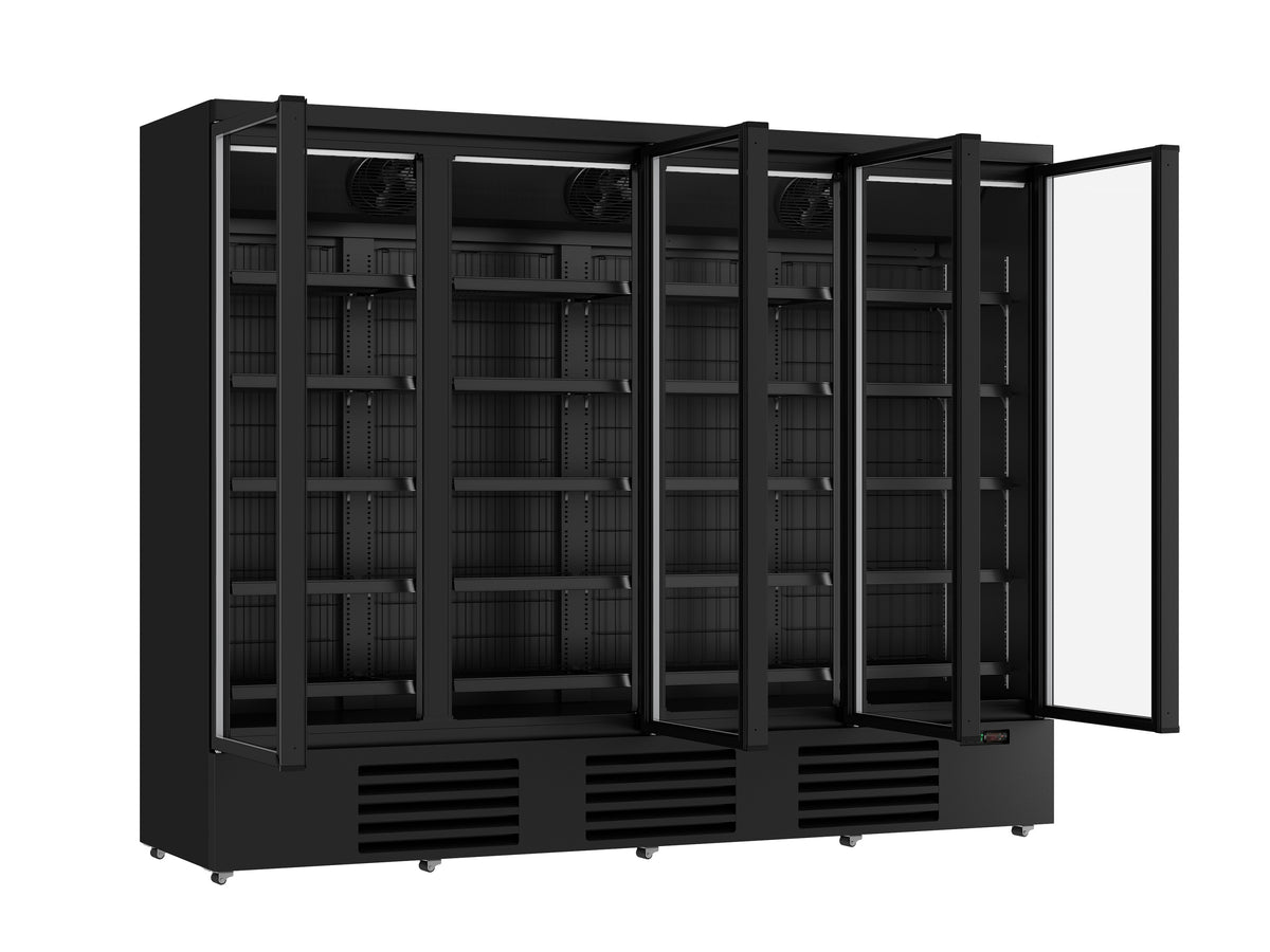 Vrieskast 4 glasdeuren zwart JDE-2025F BL