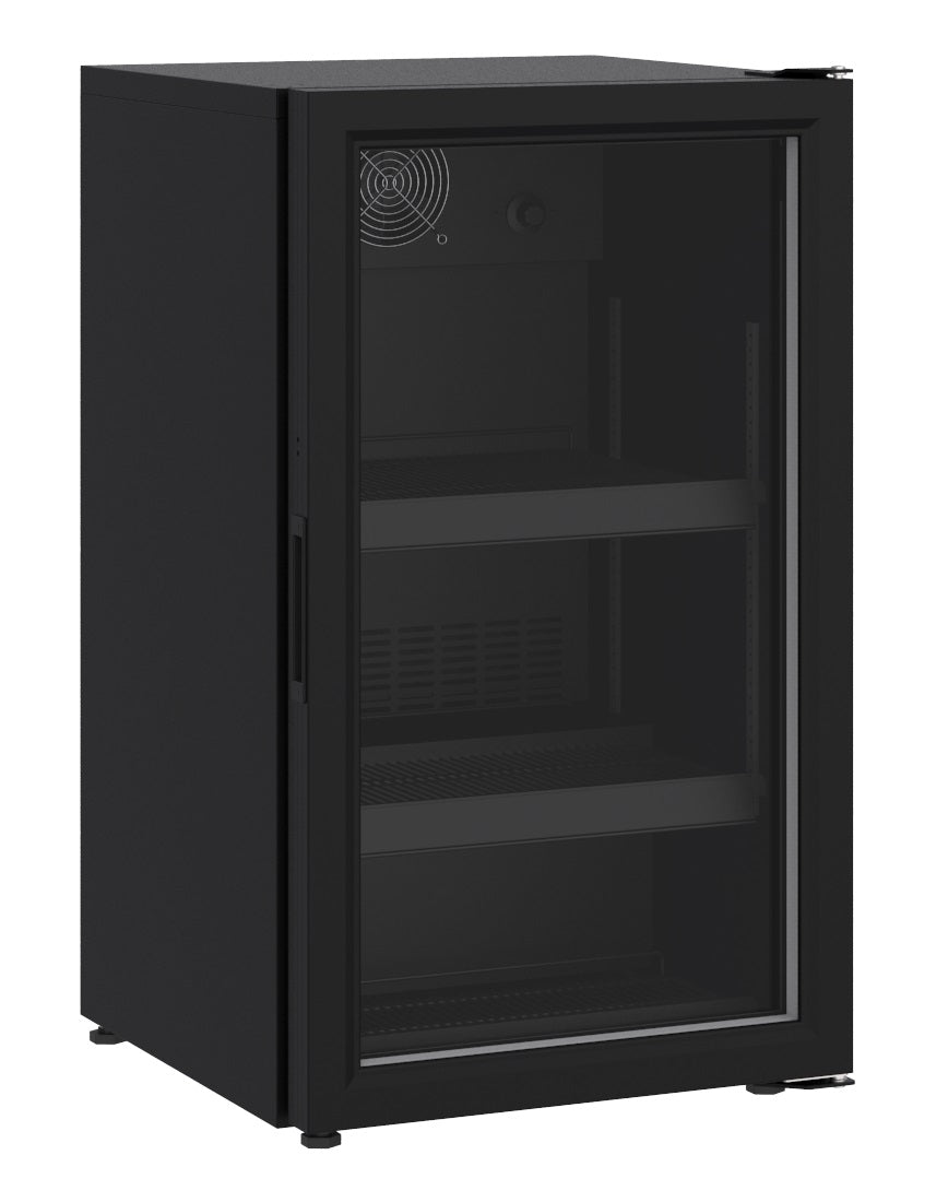 GLASS DOOR REFRIGERATOR TABLE MODEL 136L BLACK