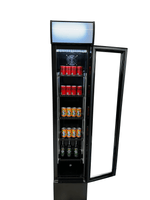 GLASDEUR KOELKAST SMAL ZWART