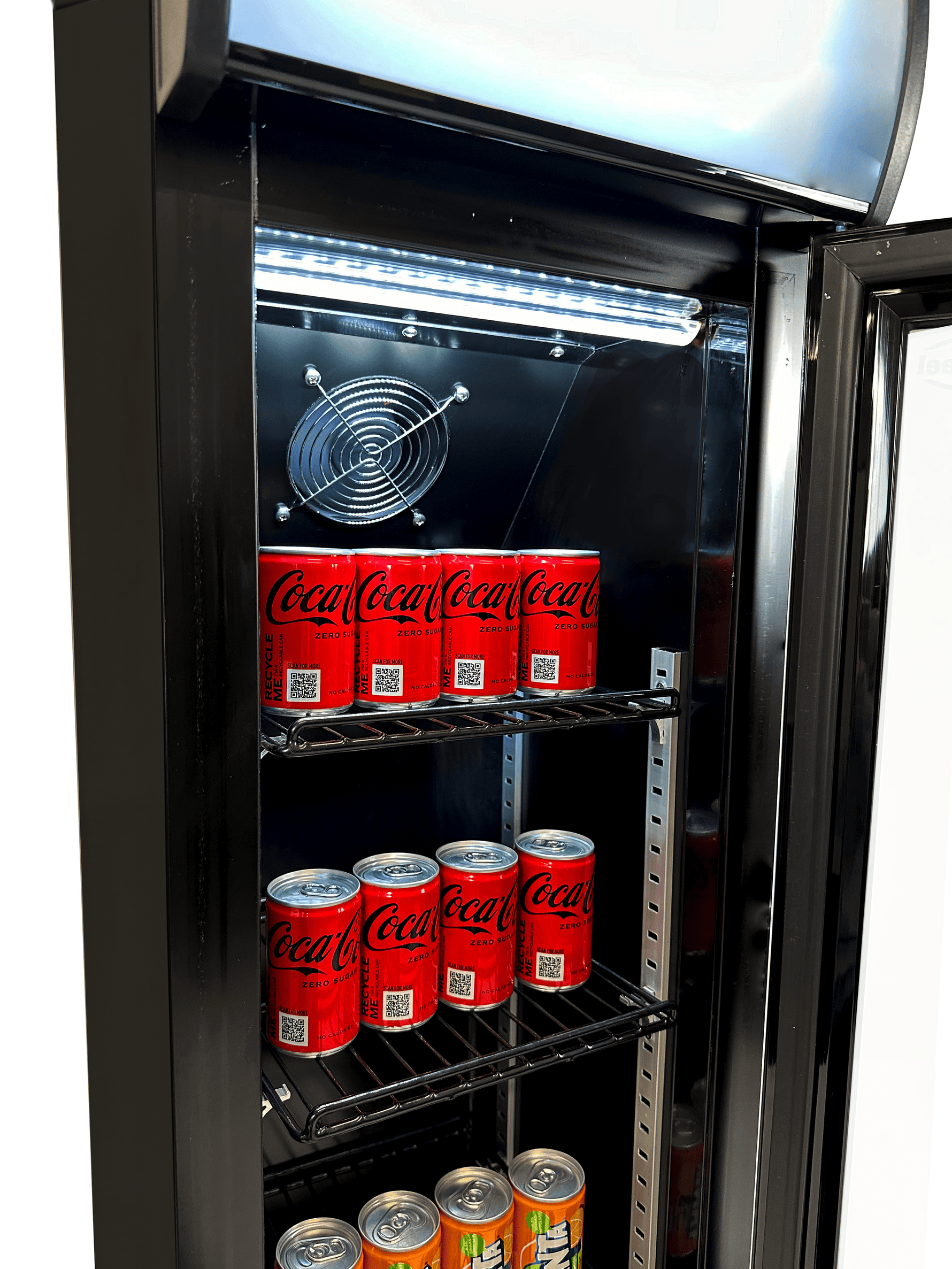 GLASDEUR KOELKAST SMAL ZWART