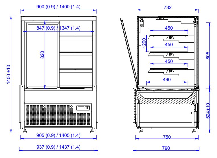 REFRIGERATED DISPLAY CASE NERO 1.4