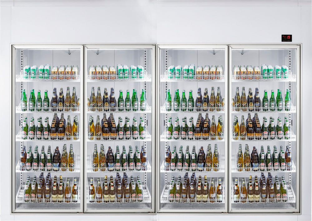 KOELCEL 3600x1200x2200 4 GLASDEUREN  *TRANSPORT OP AANVRAAG*