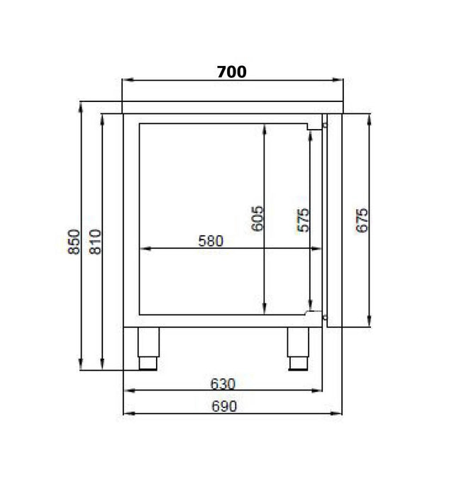 700 COOLED WORKBENCH 4 DOORS EXCL. MOTOR