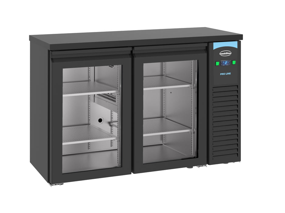 BAR COOLER BLACK 2 GLASS DOORS