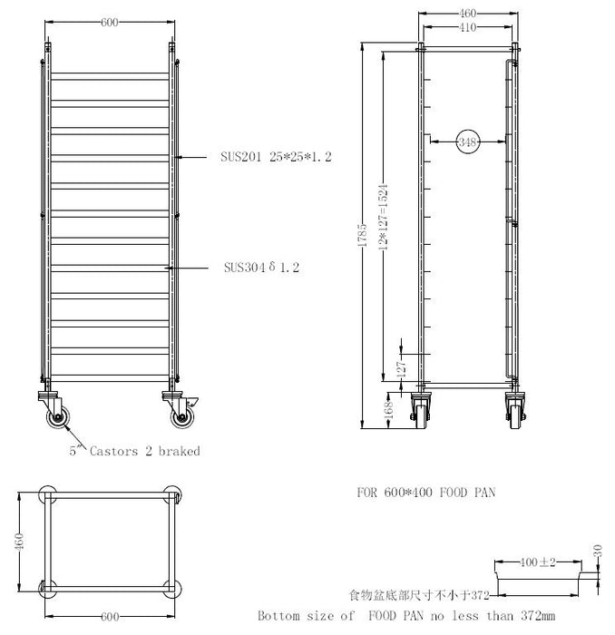 SHELVING TROLLEY DISASSEMBLY AND 600x400