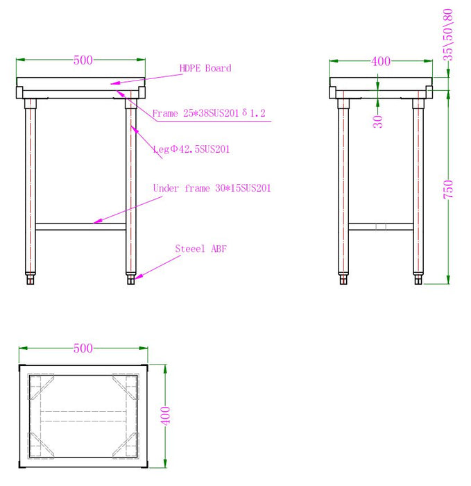 PLASTIC CHOPPING BLOCK 80MM THICKNESS