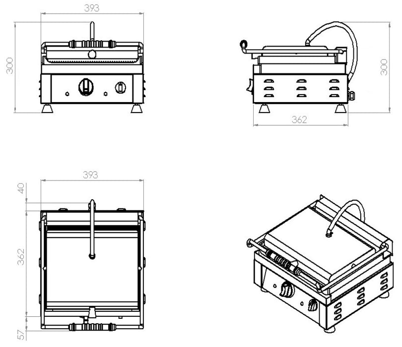 CONTACT GRILL RIBBED
