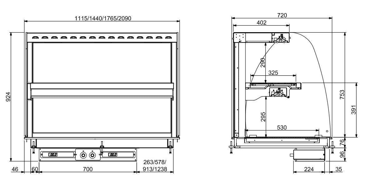 DROP-IN WANDMODEL WARMVITRINE KERAMISCH GEBOGEN - ZWART 4/1