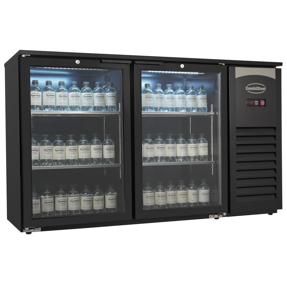 Barkoeler 2 glasdeuren zwart 305L LED