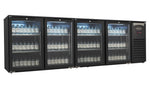 Barkoeler 4 glasdeuren zwart 636L LED